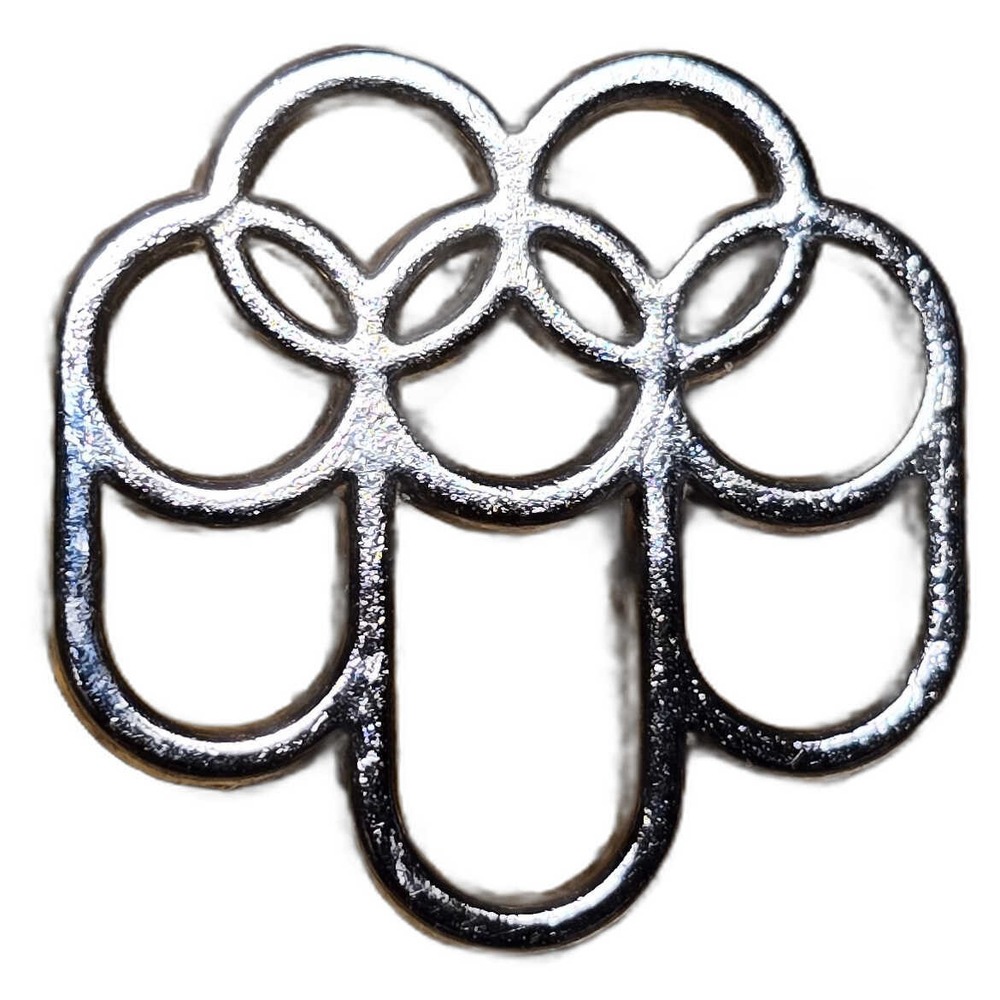 1976 Montreal Olympics Logo Cutout Silver Tone Lapel Vest Hat Pin C21